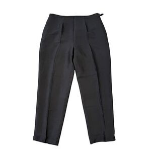 Vision Apparel vintage 100% silk black trousers pants size 14P